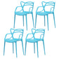 Nordic Plastic Open Back Dining Side Chair 33"H Dining Chair for Restaurant Blue 4 Piece Set Clearhalo ' kitchen&dining_furn' 'Dining Chairs' 'Dining Tables & Seating' 'dining_chair' 'furn' 'furn_dining_chair' 'Furniture' 'furniture_dining_chair' 'Kitchen & Dining Furniture' 'kitchen' 3484489