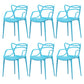 Nordic Plastic Open Back Dining Side Chair 33"H Dining Chair for Restaurant Blue 6 Piece Set Clearhalo ' kitchen&dining_furn' 'Dining Chairs' 'Dining Tables & Seating' 'dining_chair' 'furn' 'furn_dining_chair' 'Furniture' 'furniture_dining_chair' 'Kitchen & Dining Furniture' 'kitchen' 3484490
