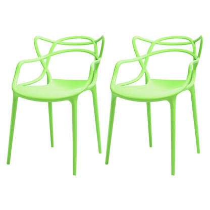 Nordic Plastic Open Back Dining Side Chair 33"H Dining Chair for Restaurant Green 2 Piece Set Clearhalo ' kitchen&dining_furn' 'Dining Chairs' 'Dining Tables & Seating' 'dining_chair' 'furn' 'furn_dining_chair' 'Furniture' 'furniture_dining_chair' 'Kitchen & Dining Furniture' 'kitchen' 3484491