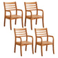 Contemporary Kitchen Wood Square Dining Chair Ladder Back Wood Counter Chair Orange 4 Piece Set Clearhalo ' kitchen&dining_furn' 'Dining Chairs' 'Dining Tables & Seating' 'dining_chair' 'furn' 'furn_dining_chair' 'Furniture' 'furniture_dining_chair' 'Kitchen & Dining Furniture' 'kitchen' 3484550