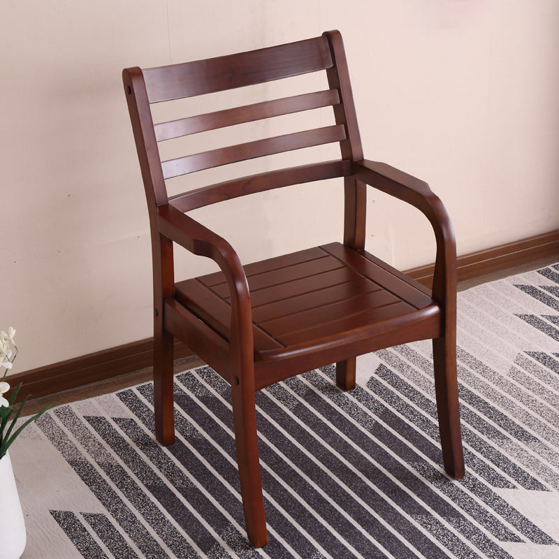 Contemporary Kitchen Wood Square Dining Chair Ladder Back Wood Counter Chair Clearhalo ' kitchen&dining_furn' 'Dining Chairs' 'Dining Tables & Seating' 'dining_chair' 'furn' 'furn_dining_chair' 'Furniture' 'furniture_dining_chair' 'Kitchen & Dining Furniture' 'kitchen' 3484554