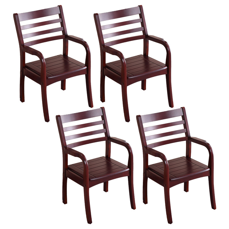 Contemporary Kitchen Wood Square Dining Chair Ladder Back Wood Counter Chair Red Brown 4 Piece Set Clearhalo ' kitchen&dining_furn' 'Dining Chairs' 'Dining Tables & Seating' 'dining_chair' 'furn' 'furn_dining_chair' 'Furniture' 'furniture_dining_chair' 'Kitchen & Dining Furniture' 'kitchen' 3484556