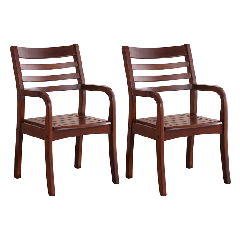 Contemporary Kitchen Wood Square Dining Chair Ladder Back Wood Counter Chair Walnut 2 Piece Set Clearhalo ' kitchen&dining_furn' 'Dining Chairs' 'Dining Tables & Seating' 'dining_chair' 'furn' 'furn_dining_chair' 'Furniture' 'furniture_dining_chair' 'Kitchen & Dining Furniture' 'kitchen' 3484562