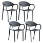 Contemporary Plastic Dining Armchair Chair Open Back Dining Side Chair for Kitchen Black 4 Piece Set Clearhalo ' kitchen&dining_furn' 'Dining Chairs' 'Dining Tables & Seating' 'dining_chair' 'furn' 'furn_dining_chair' 'Furniture' 'furniture_dining_chair' 'Kitchen & Dining Furniture' 'kitchen' 3484571