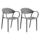 Contemporary Plastic Dining Armchair Chair Open Back Dining Side Chair for Kitchen Grey 2 Piece Set Clearhalo ' kitchen&dining_furn' 'Dining Chairs' 'Dining Tables & Seating' 'dining_chair' 'furn' 'furn_dining_chair' 'Furniture' 'furniture_dining_chair' 'Kitchen & Dining Furniture' 'kitchen' 3484574
