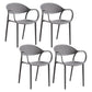 Contemporary Plastic Dining Armchair Chair Open Back Dining Side Chair for Kitchen Grey 4 Piece Set Clearhalo ' kitchen&dining_furn' 'Dining Chairs' 'Dining Tables & Seating' 'dining_chair' 'furn' 'furn_dining_chair' 'Furniture' 'furniture_dining_chair' 'Kitchen & Dining Furniture' 'kitchen' 3484577