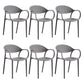 Contemporary Plastic Dining Armchair Chair Open Back Dining Side Chair for Kitchen Grey 6 Piece Set Clearhalo ' kitchen&dining_furn' 'Dining Chairs' 'Dining Tables & Seating' 'dining_chair' 'furn' 'furn_dining_chair' 'Furniture' 'furniture_dining_chair' 'Kitchen & Dining Furniture' 'kitchen' 3484578