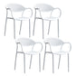 Contemporary Plastic Dining Armchair Chair Open Back Dining Side Chair for Kitchen White 4 Piece Set Clearhalo ' kitchen&dining_furn' 'Dining Chairs' 'Dining Tables & Seating' 'dining_chair' 'furn' 'furn_dining_chair' 'Furniture' 'furniture_dining_chair' 'Kitchen & Dining Furniture' 'kitchen' 3484582