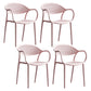 Contemporary Plastic Dining Armchair Chair Open Back Dining Side Chair for Kitchen Pink 4 Piece Set Clearhalo ' kitchen&dining_furn' 'Dining Chairs' 'Dining Tables & Seating' 'dining_chair' 'furn' 'furn_dining_chair' 'Furniture' 'furniture_dining_chair' 'Kitchen & Dining Furniture' 'kitchen' 3484589