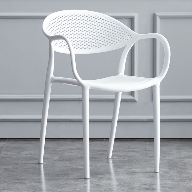 Contemporary Plastic Dining Armchair Chair Open Back Dining Side Chair for Kitchen Clearhalo ' kitchen&dining_furn' 'Dining Chairs' 'Dining Tables & Seating' 'dining_chair' 'furn' 'furn_dining_chair' 'Furniture' 'furniture_dining_chair' 'Kitchen & Dining Furniture' 'kitchen' 3484590