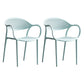Contemporary Plastic Dining Armchair Chair Open Back Dining Side Chair for Kitchen Blue 2 Piece Set Clearhalo ' kitchen&dining_furn' 'Dining Chairs' 'Dining Tables & Seating' 'dining_chair' 'furn' 'furn_dining_chair' 'Furniture' 'furniture_dining_chair' 'Kitchen & Dining Furniture' 'kitchen' 3484592