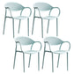 Contemporary Plastic Dining Armchair Chair Open Back Dining Side Chair for Kitchen Blue 4 Piece Set Clearhalo ' kitchen&dining_furn' 'Dining Chairs' 'Dining Tables & Seating' 'dining_chair' 'furn' 'furn_dining_chair' 'Furniture' 'furniture_dining_chair' 'Kitchen & Dining Furniture' 'kitchen' 3484595
