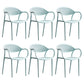 Contemporary Plastic Dining Armchair Chair Open Back Dining Side Chair for Kitchen Blue 6 Piece Set Clearhalo ' kitchen&dining_furn' 'Dining Chairs' 'Dining Tables & Seating' 'dining_chair' 'furn' 'furn_dining_chair' 'Furniture' 'furniture_dining_chair' 'Kitchen & Dining Furniture' 'kitchen' 3484597