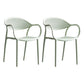 Contemporary Plastic Dining Armchair Chair Open Back Dining Side Chair for Kitchen Green 2 Piece Set Clearhalo ' kitchen&dining_furn' 'Dining Chairs' 'Dining Tables & Seating' 'dining_chair' 'furn' 'furn_dining_chair' 'Furniture' 'furniture_dining_chair' 'Kitchen & Dining Furniture' 'kitchen' 3484598