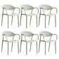 Contemporary Plastic Dining Armchair Chair Open Back Dining Side Chair for Kitchen Green 6 Piece Set Clearhalo ' kitchen&dining_furn' 'Dining Chairs' 'Dining Tables & Seating' 'dining_chair' 'furn' 'furn_dining_chair' 'Furniture' 'furniture_dining_chair' 'Kitchen & Dining Furniture' 'kitchen' 3484600