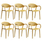 Contemporary Plastic Dining Armchair Chair Open Back Dining Side Chair for Kitchen Ginger 6 Piece Set Clearhalo ' kitchen&dining_furn' 'Dining Chairs' 'Dining Tables & Seating' 'dining_chair' 'furn' 'furn_dining_chair' 'Furniture' 'furniture_dining_chair' 'Kitchen & Dining Furniture' 'kitchen' 3484606
