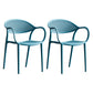 Contemporary Plastic Dining Armchair Chair Open Back Dining Side Chair for Kitchen Peacock Blue 2 Piece Set Clearhalo ' kitchen&dining_furn' 'Dining Chairs' 'Dining Tables & Seating' 'dining_chair' 'furn' 'furn_dining_chair' 'Furniture' 'furniture_dining_chair' 'Kitchen & Dining Furniture' 'kitchen' 3484607