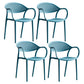 Contemporary Plastic Dining Armchair Chair Open Back Dining Side Chair for Kitchen Peacock Blue 4 Piece Set Clearhalo ' kitchen&dining_furn' 'Dining Chairs' 'Dining Tables & Seating' 'dining_chair' 'furn' 'furn_dining_chair' 'Furniture' 'furniture_dining_chair' 'Kitchen & Dining Furniture' 'kitchen' 3484608