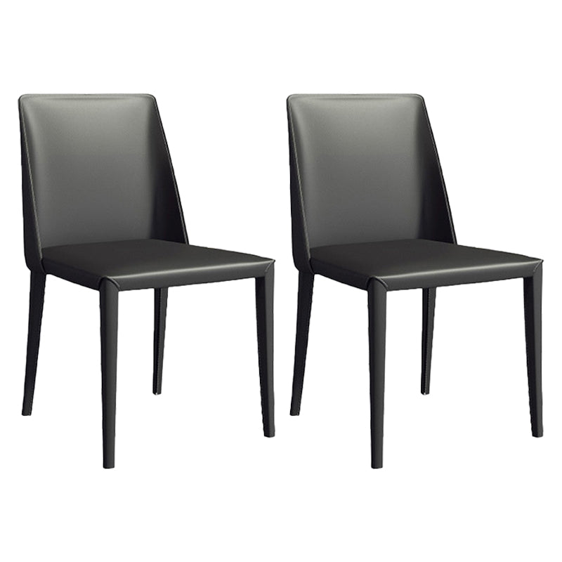 Saddle Leather Modern Style Hotel Side Chair Matte Finish Parsons Dining Chair Black 2 Piece Set Clearhalo ' kitchen&dining_furn' 'Dining Chairs' 'Dining Tables & Seating' 'dining_chair' 'furn' 'furn_dining_chair' 'Furniture' 'furniture_dining_chair' 'Kitchen & Dining Furniture' 'kitchen' 3484611