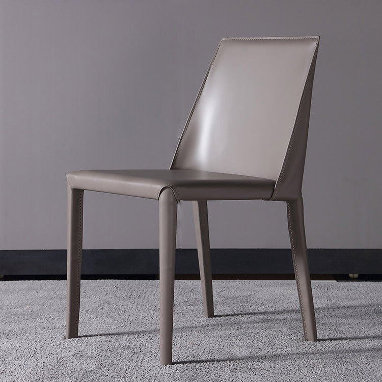 Saddle Leather Modern Style Hotel Side Chair Matte Finish Parsons Dining Chair Clearhalo ' kitchen&dining_furn' 'Dining Chairs' 'Dining Tables & Seating' 'dining_chair' 'furn' 'furn_dining_chair' 'Furniture' 'furniture_dining_chair' 'Kitchen & Dining Furniture' 'kitchen' 3484613