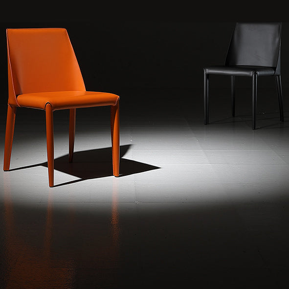 Saddle Leather Modern Style Hotel Side Chair Matte Finish Parsons Dining Chair Clearhalo ' kitchen&dining_furn' 'Dining Chairs' 'Dining Tables & Seating' 'dining_chair' 'furn' 'furn_dining_chair' 'Furniture' 'furniture_dining_chair' 'Kitchen & Dining Furniture' 'kitchen' 3484616