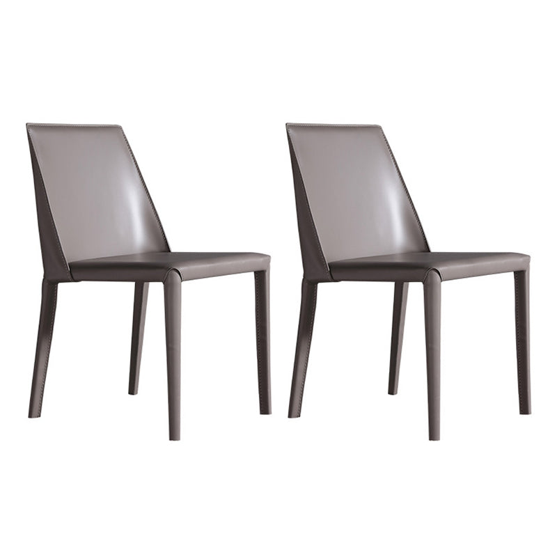 Saddle Leather Modern Style Hotel Side Chair Matte Finish Parsons Dining Chair Grey 2 Piece Set Clearhalo ' kitchen&dining_furn' 'Dining Chairs' 'Dining Tables & Seating' 'dining_chair' 'furn' 'furn_dining_chair' 'Furniture' 'furniture_dining_chair' 'Kitchen & Dining Furniture' 'kitchen' 3484617