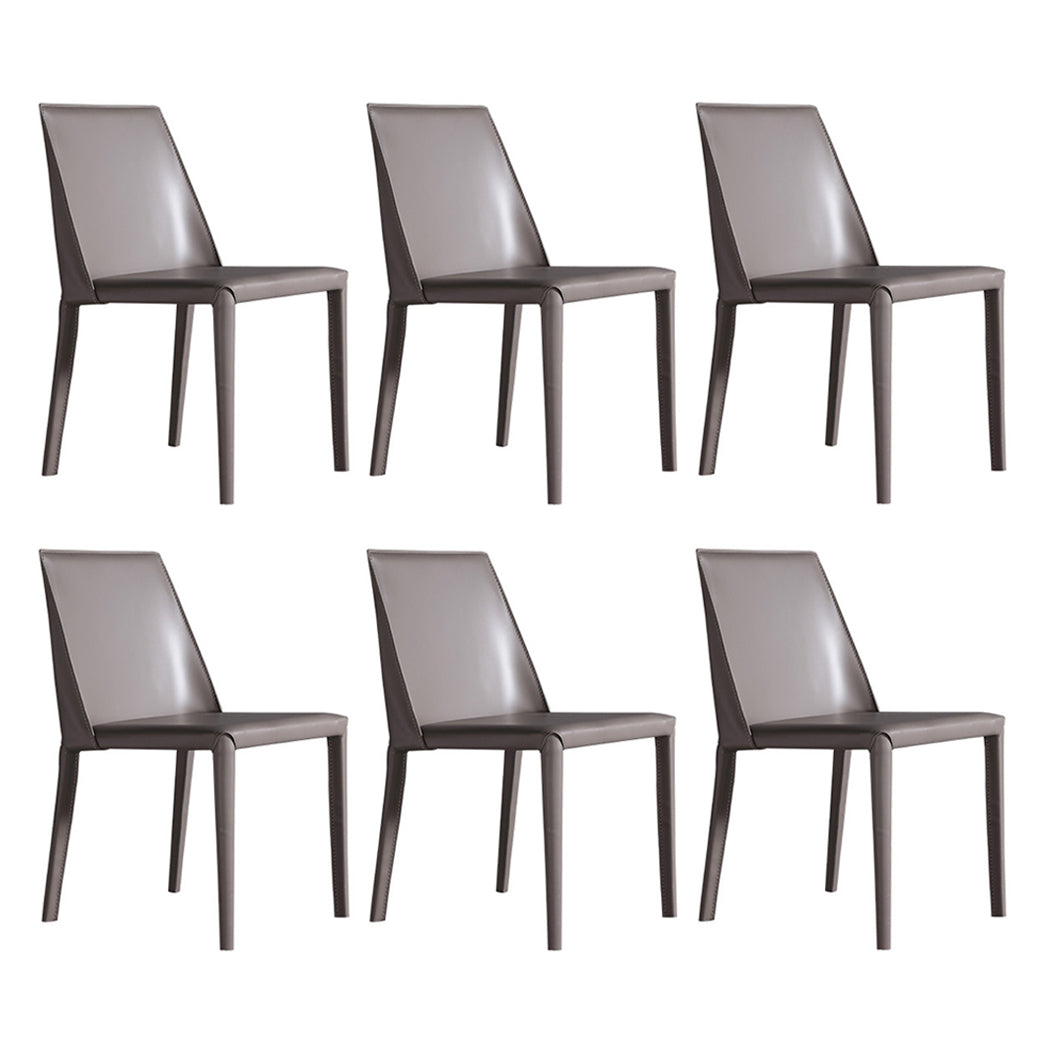 Saddle Leather Modern Style Hotel Side Chair Matte Finish Parsons Dining Chair Grey 6 Piece Set Clearhalo ' kitchen&dining_furn' 'Dining Chairs' 'Dining Tables & Seating' 'dining_chair' 'furn' 'furn_dining_chair' 'Furniture' 'furniture_dining_chair' 'Kitchen & Dining Furniture' 'kitchen' 3484620