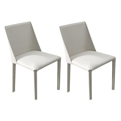 Saddle Leather Modern Style Hotel Side Chair Matte Finish Parsons Dining Chair White 2 Piece Set Clearhalo ' kitchen&dining_furn' 'Dining Chairs' 'Dining Tables & Seating' 'dining_chair' 'furn' 'furn_dining_chair' 'Furniture' 'furniture_dining_chair' 'Kitchen & Dining Furniture' 'kitchen' 3484623