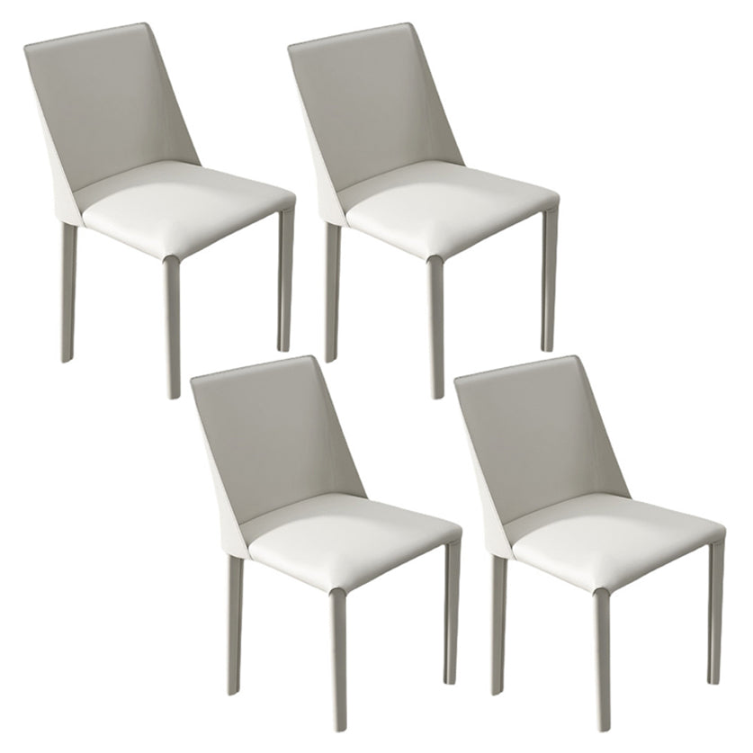 Saddle Leather Modern Style Hotel Side Chair Matte Finish Parsons Dining Chair White 4 Piece Set Clearhalo ' kitchen&dining_furn' 'Dining Chairs' 'Dining Tables & Seating' 'dining_chair' 'furn' 'furn_dining_chair' 'Furniture' 'furniture_dining_chair' 'Kitchen & Dining Furniture' 'kitchen' 3484624
