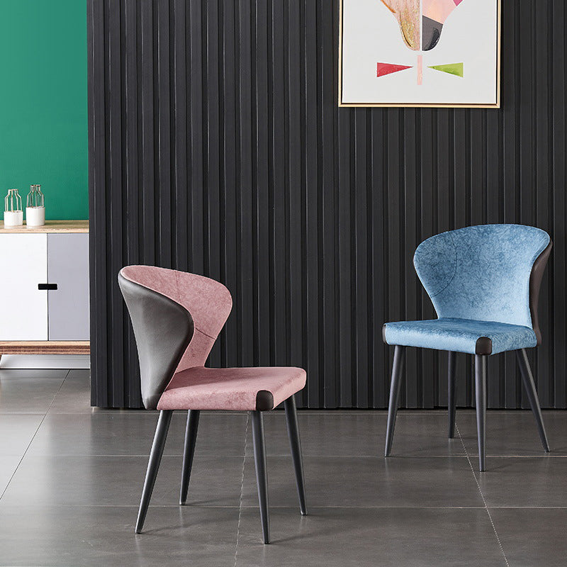 Indoor Wingback Armless Dining Chairs Upholstered Side Chair with Metal Legs Clearhalo ' kitchen&dining_furn' 'Dining Chairs' 'Dining Tables & Seating' 'dining_chair' 'furn' 'furn_dining_chair' 'Furniture' 'furniture_dining_chair' 'Kitchen & Dining Furniture' 'kitchen' 3484633