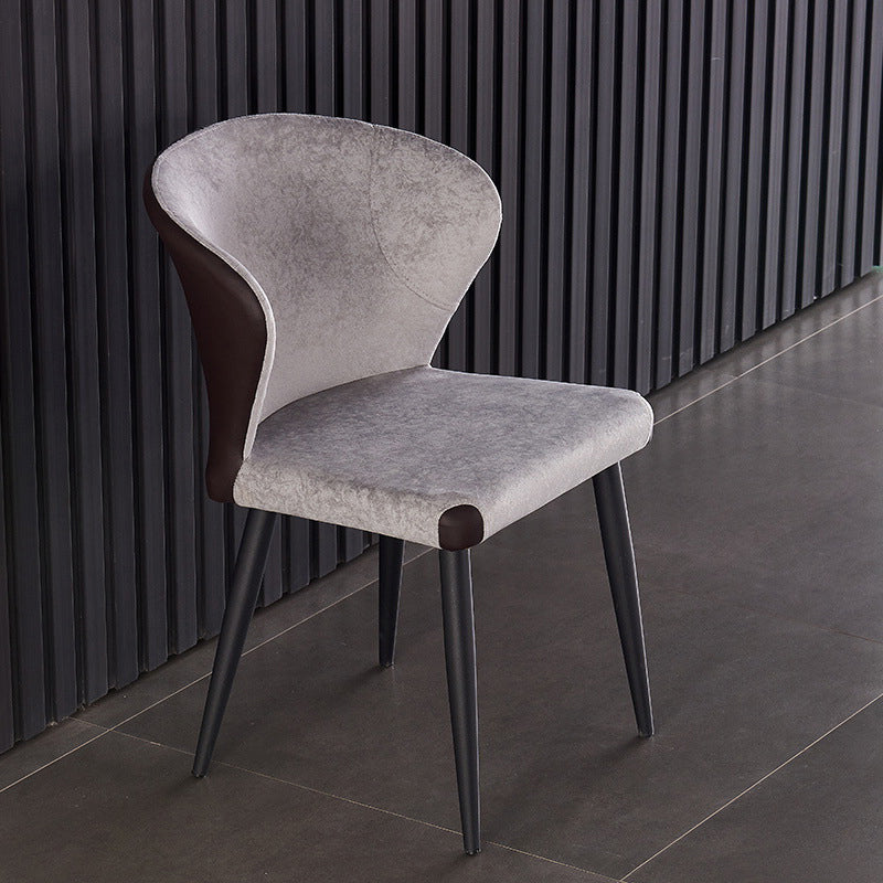 Indoor Wingback Armless Dining Chairs Upholstered Side Chair with Metal Legs Grey 1 Piece Clearhalo ' kitchen&dining_furn' 'Dining Chairs' 'Dining Tables & Seating' 'dining_chair' 'furn' 'furn_dining_chair' 'Furniture' 'furniture_dining_chair' 'Kitchen & Dining Furniture' 'kitchen' 3484636