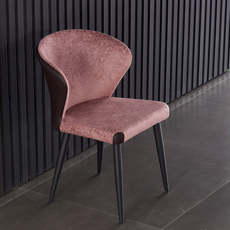 Indoor Wingback Armless Dining Chairs Upholstered Side Chair with Metal Legs Red 1 Piece Clearhalo ' kitchen&dining_furn' 'Dining Chairs' 'Dining Tables & Seating' 'dining_chair' 'furn' 'furn_dining_chair' 'Furniture' 'furniture_dining_chair' 'Kitchen & Dining Furniture' 'kitchen' 3484641