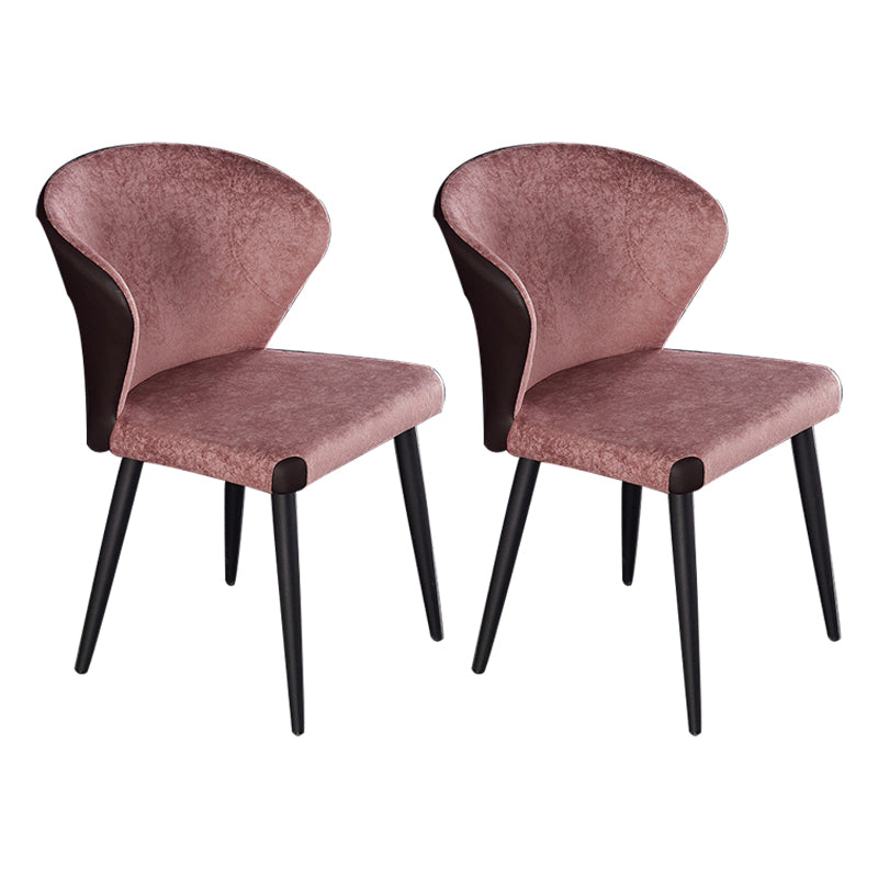 Indoor Wingback Armless Dining Chairs Upholstered Side Chair with Metal Legs Red 2 Piece Set Clearhalo ' kitchen&dining_furn' 'Dining Chairs' 'Dining Tables & Seating' 'dining_chair' 'furn' 'furn_dining_chair' 'Furniture' 'furniture_dining_chair' 'Kitchen & Dining Furniture' 'kitchen' 3484643