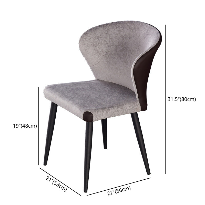Indoor Wingback Armless Dining Chairs Upholstered Side Chair with Metal Legs Clearhalo ' kitchen&dining_furn' 'Dining Chairs' 'Dining Tables & Seating' 'dining_chair' 'furn' 'furn_dining_chair' 'Furniture' 'furniture_dining_chair' 'Kitchen & Dining Furniture' 'kitchen' 3484646