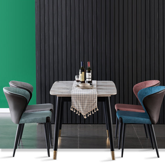 Indoor Wingback Armless Dining Chairs Upholstered Side Chair with Metal Legs Clearhalo ' kitchen&dining_furn' 'Dining Chairs' 'Dining Tables & Seating' 'dining_chair' 'furn' 'furn_dining_chair' 'Furniture' 'furniture_dining_chair' 'Kitchen & Dining Furniture' 'kitchen' 3484648