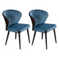 Indoor Wingback Armless Dining Chairs Upholstered Side Chair with Metal Legs Blue 2 Piece Set Clearhalo ' kitchen&dining_furn' 'Dining Chairs' 'Dining Tables & Seating' 'dining_chair' 'furn' 'furn_dining_chair' 'Furniture' 'furniture_dining_chair' 'Kitchen & Dining Furniture' 'kitchen' 3484649