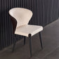 Indoor Wingback Armless Dining Chairs Upholstered Side Chair with Metal Legs Off-White 1 Piece Clearhalo ' kitchen&dining_furn' 'Dining Chairs' 'Dining Tables & Seating' 'dining_chair' 'furn' 'furn_dining_chair' 'Furniture' 'furniture_dining_chair' 'Kitchen & Dining Furniture' 'kitchen' 3484651