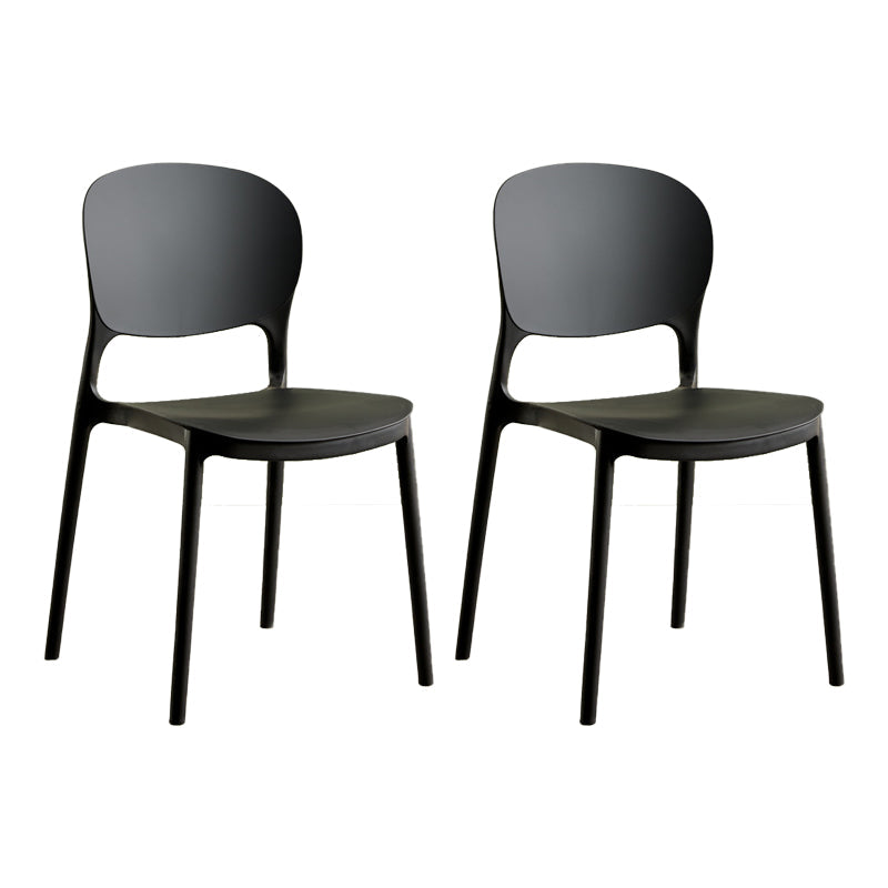Modern Plastic Open Back Side Chair 32"H Dining Side Chair for Restaurant Black 2 Piece Set Clearhalo ' kitchen&dining_furn' 'Dining Chairs' 'Dining Tables & Seating' 'dining_chair' 'furn' 'furn_dining_chair' 'Furniture' 'furniture_dining_chair' 'Kitchen & Dining Furniture' 'kitchen' 3484655