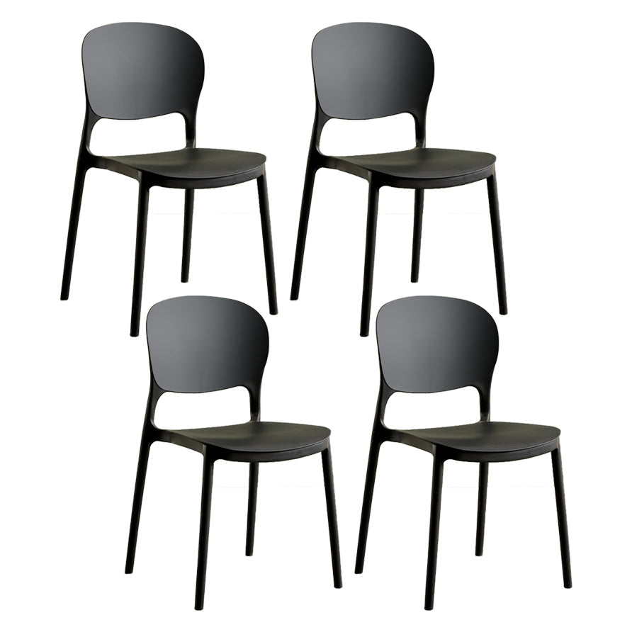 Modern Plastic Open Back Side Chair 32"H Dining Side Chair for Restaurant Black 4 Piece Set Clearhalo ' kitchen&dining_furn' 'Dining Chairs' 'Dining Tables & Seating' 'dining_chair' 'furn' 'furn_dining_chair' 'Furniture' 'furniture_dining_chair' 'Kitchen & Dining Furniture' 'kitchen' 3484657