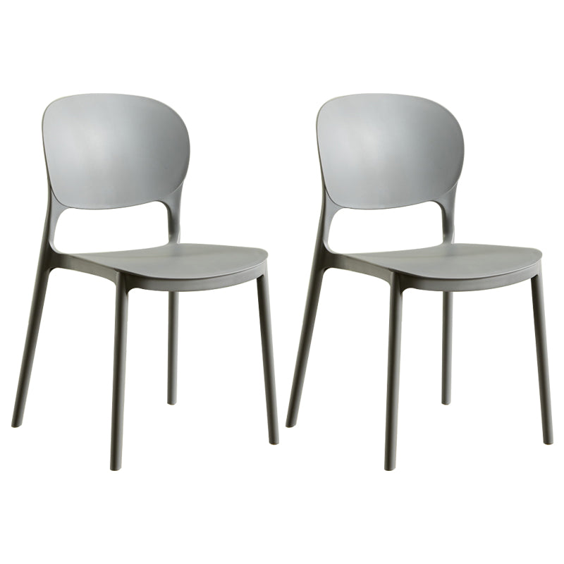Modern Plastic Open Back Side Chair 32"H Dining Side Chair for Restaurant Grey 2 Piece Set Clearhalo ' kitchen&dining_furn' 'Dining Chairs' 'Dining Tables & Seating' 'dining_chair' 'furn' 'furn_dining_chair' 'Furniture' 'furniture_dining_chair' 'Kitchen & Dining Furniture' 'kitchen' 3484658