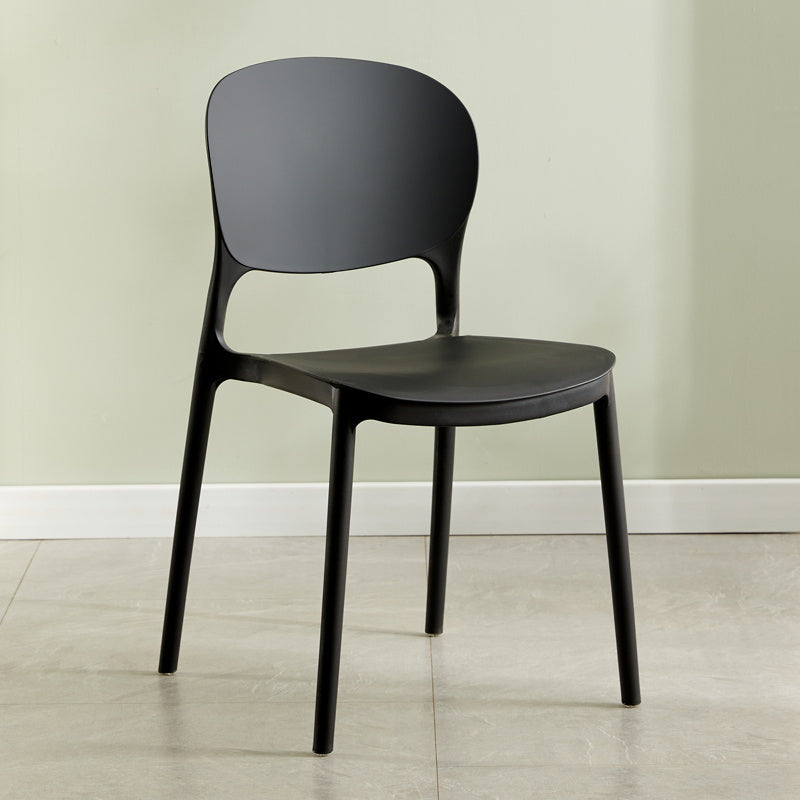 Modern Plastic Open Back Side Chair 32"H Dining Side Chair for Restaurant Black 1 Piece Clearhalo ' kitchen&dining_furn' 'Dining Chairs' 'Dining Tables & Seating' 'dining_chair' 'furn' 'furn_dining_chair' 'Furniture' 'furniture_dining_chair' 'Kitchen & Dining Furniture' 'kitchen' 3484659