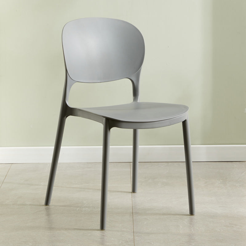 Modern Plastic Open Back Side Chair 32"H Dining Side Chair for Restaurant Grey 1 Piece Clearhalo ' kitchen&dining_furn' 'Dining Chairs' 'Dining Tables & Seating' 'dining_chair' 'furn' 'furn_dining_chair' 'Furniture' 'furniture_dining_chair' 'Kitchen & Dining Furniture' 'kitchen' 3484660