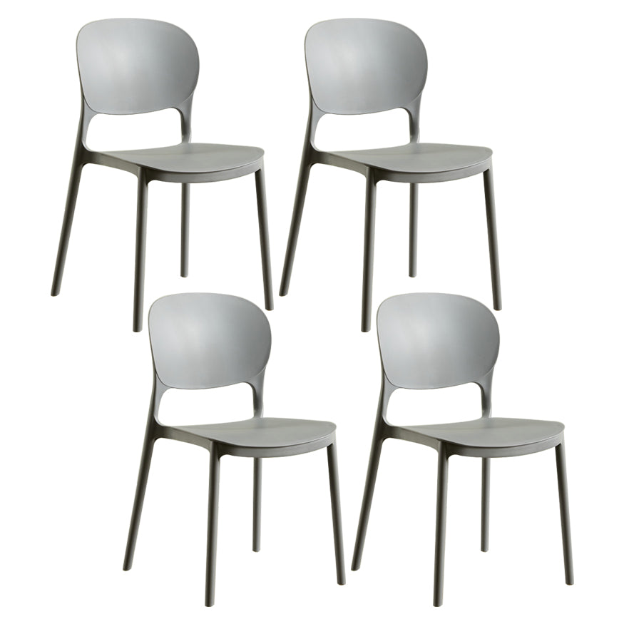 Modern Plastic Open Back Side Chair 32"H Dining Side Chair for Restaurant Grey 4 Piece Set Clearhalo ' kitchen&dining_furn' 'Dining Chairs' 'Dining Tables & Seating' 'dining_chair' 'furn' 'furn_dining_chair' 'Furniture' 'furniture_dining_chair' 'Kitchen & Dining Furniture' 'kitchen' 3484661