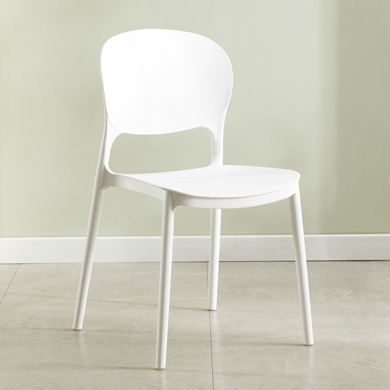 Modern Plastic Open Back Side Chair 32"H Dining Side Chair for Restaurant White 1 Piece Clearhalo ' kitchen&dining_furn' 'Dining Chairs' 'Dining Tables & Seating' 'dining_chair' 'furn' 'furn_dining_chair' 'Furniture' 'furniture_dining_chair' 'Kitchen & Dining Furniture' 'kitchen' 3484662