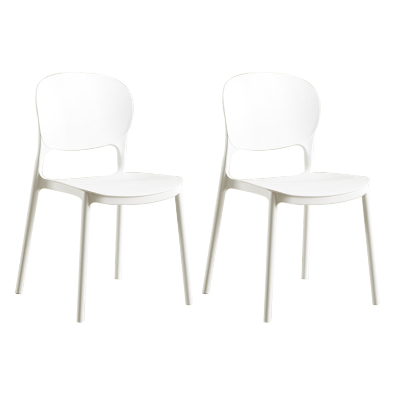 Modern Plastic Open Back Side Chair 32"H Dining Side Chair for Restaurant White 2 Piece Set Clearhalo ' kitchen&dining_furn' 'Dining Chairs' 'Dining Tables & Seating' 'dining_chair' 'furn' 'furn_dining_chair' 'Furniture' 'furniture_dining_chair' 'Kitchen & Dining Furniture' 'kitchen' 3484664