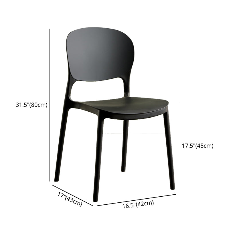 Modern Plastic Open Back Side Chair 32"H Dining Side Chair for Restaurant Clearhalo ' kitchen&dining_furn' 'Dining Chairs' 'Dining Tables & Seating' 'dining_chair' 'furn' 'furn_dining_chair' 'Furniture' 'furniture_dining_chair' 'Kitchen & Dining Furniture' 'kitchen' 3484665