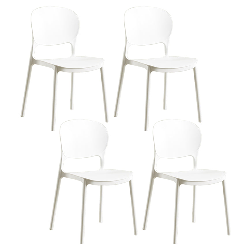Modern Plastic Open Back Side Chair 32"H Dining Side Chair for Restaurant White 4 Piece Set Clearhalo ' kitchen&dining_furn' 'Dining Chairs' 'Dining Tables & Seating' 'dining_chair' 'furn' 'furn_dining_chair' 'Furniture' 'furniture_dining_chair' 'Kitchen & Dining Furniture' 'kitchen' 3484666