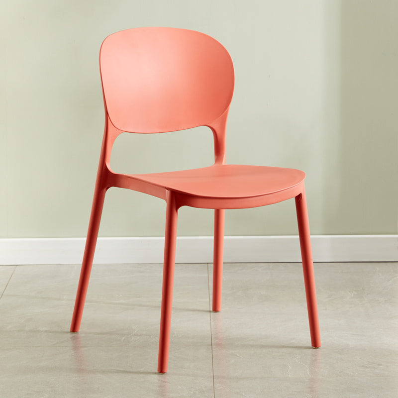 Modern Plastic Open Back Side Chair 32"H Dining Side Chair for Restaurant Red 1 Piece Clearhalo ' kitchen&dining_furn' 'Dining Chairs' 'Dining Tables & Seating' 'dining_chair' 'furn' 'furn_dining_chair' 'Furniture' 'furniture_dining_chair' 'Kitchen & Dining Furniture' 'kitchen' 3484667
