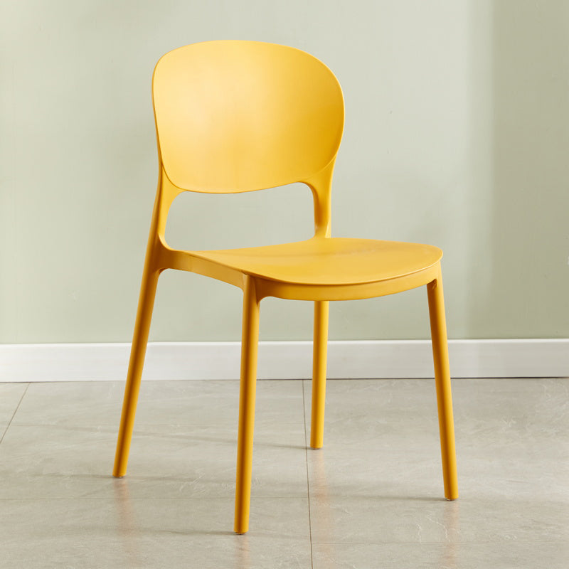 Modern Plastic Open Back Side Chair 32"H Dining Side Chair for Restaurant Yellow 1 Piece Clearhalo ' kitchen&dining_furn' 'Dining Chairs' 'Dining Tables & Seating' 'dining_chair' 'furn' 'furn_dining_chair' 'Furniture' 'furniture_dining_chair' 'Kitchen & Dining Furniture' 'kitchen' 3484670