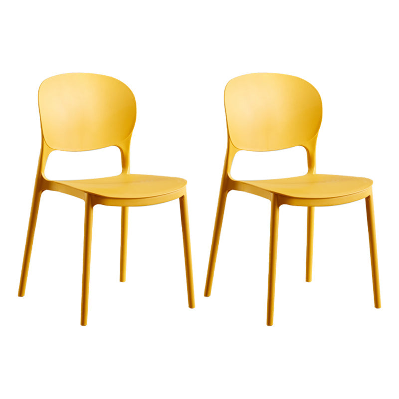 Modern Plastic Open Back Side Chair 32"H Dining Side Chair for Restaurant Yellow 2 Piece Set Clearhalo ' kitchen&dining_furn' 'Dining Chairs' 'Dining Tables & Seating' 'dining_chair' 'furn' 'furn_dining_chair' 'Furniture' 'furniture_dining_chair' 'Kitchen & Dining Furniture' 'kitchen' 3484671